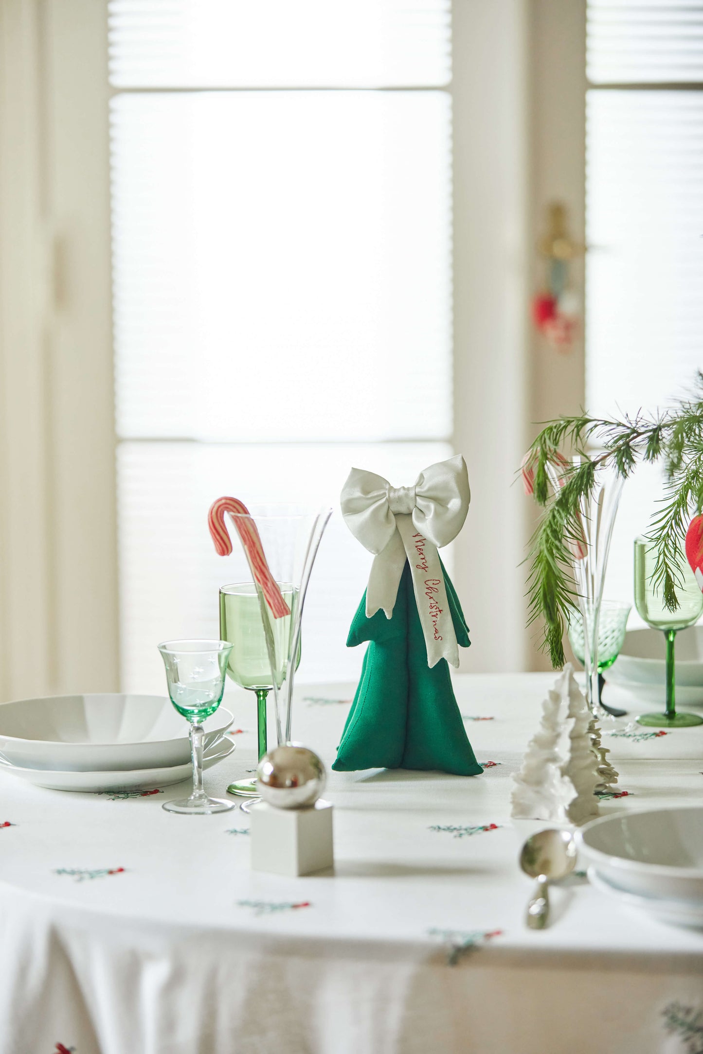 Polstret Juletræ m. Satin-sløjfe