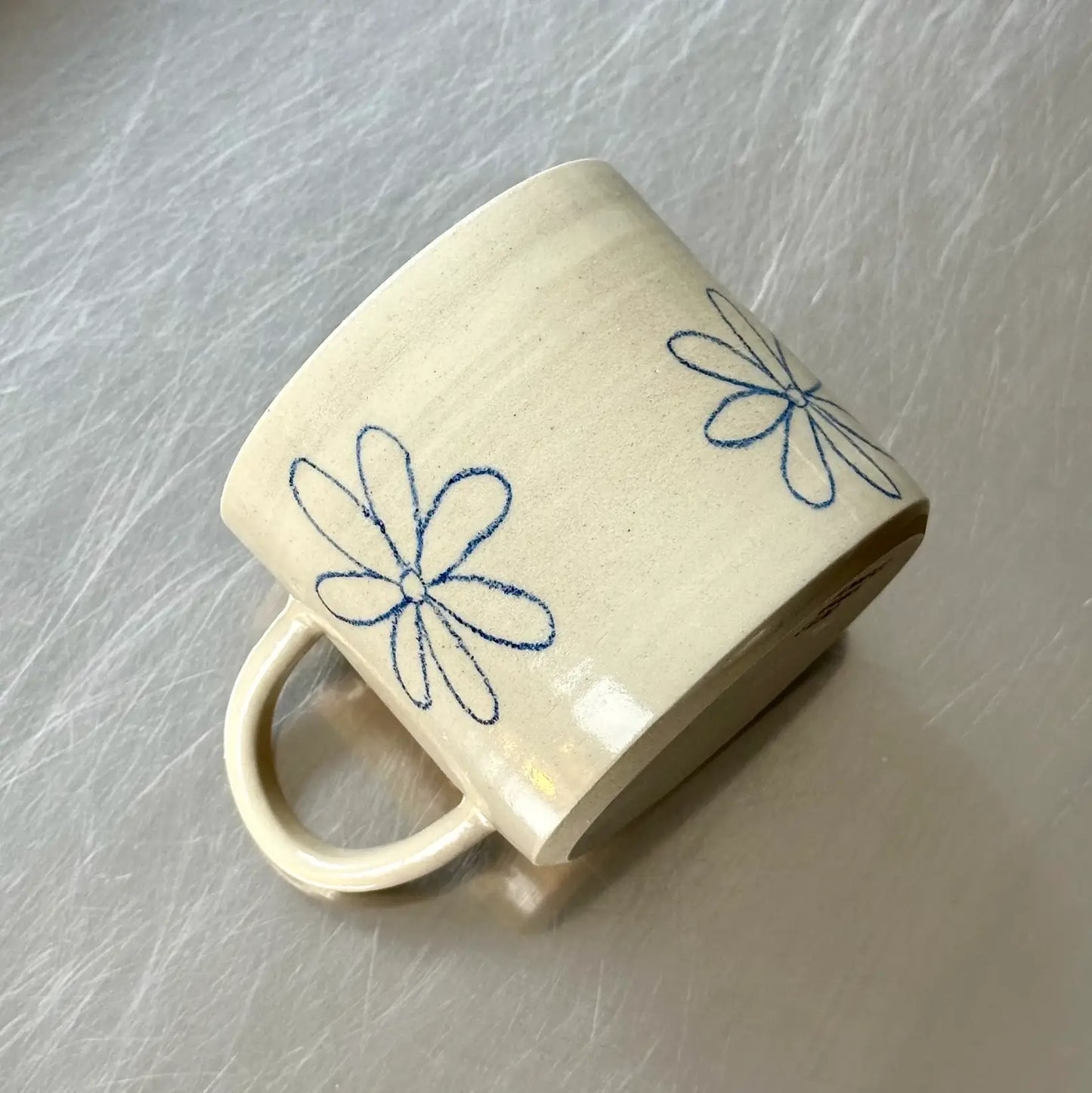 Keramik Kop "Tegnede Blomster"