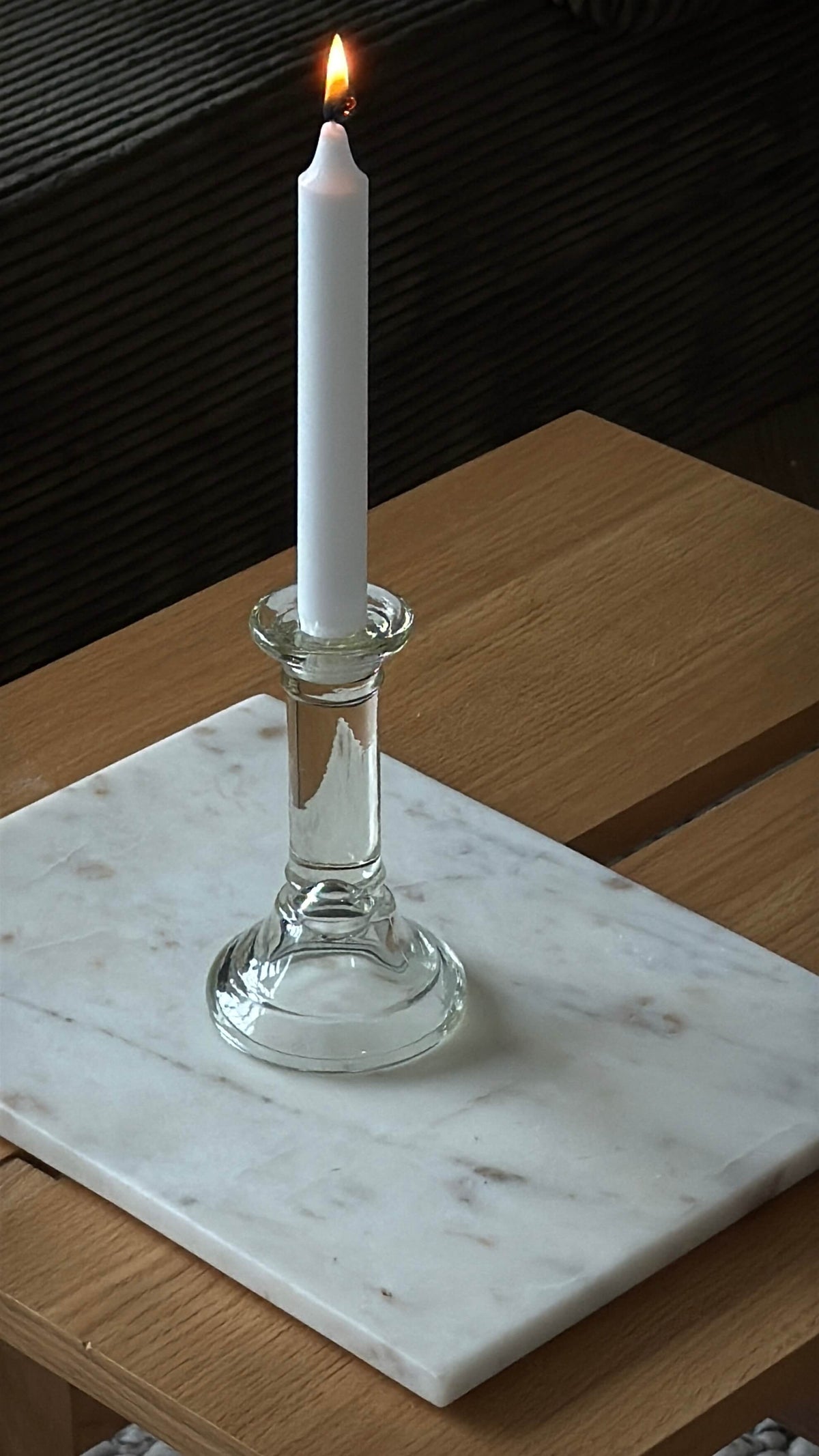 Lysestage i glas