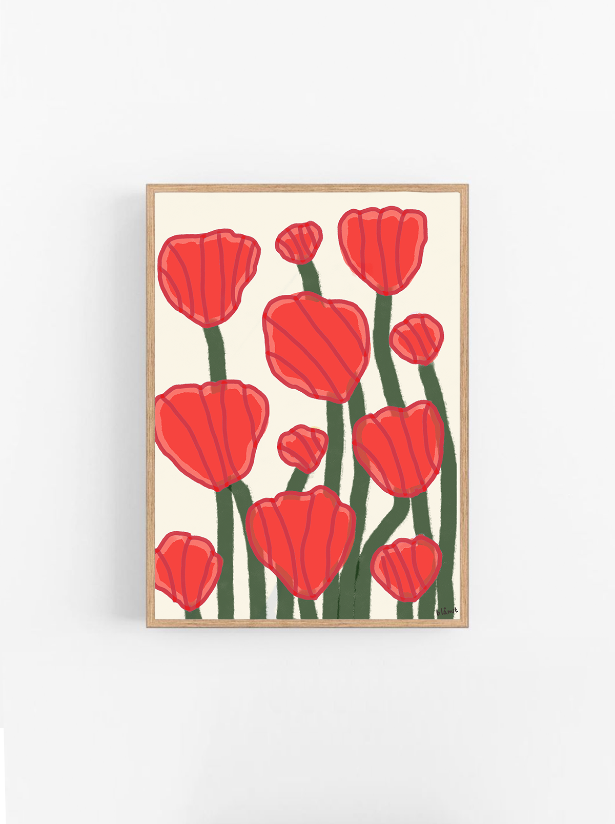 Blåmst Plakat - Valmuer