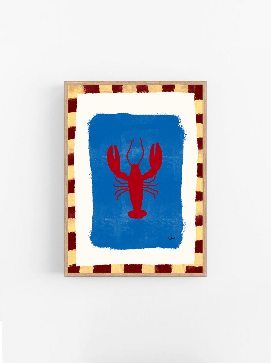 Tegnede linjer og nordisk charme: Oplev Blåmst’s hummer-motiv plakat