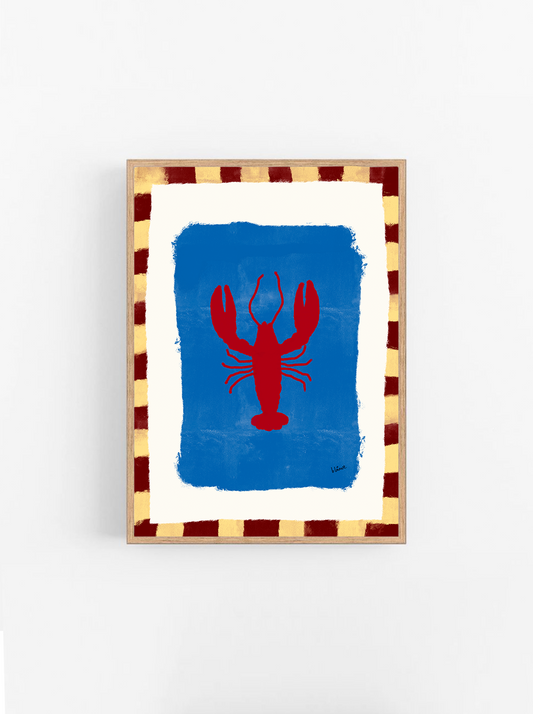 Tegnede linjer og nordisk charme: Oplev Blåmst’s hummer-motiv plakat