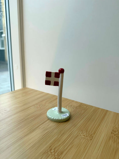 keramikflag med grøn bund