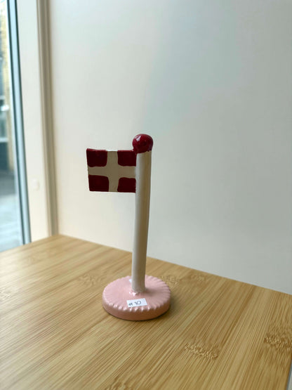 keramikflag med lyserød bund 