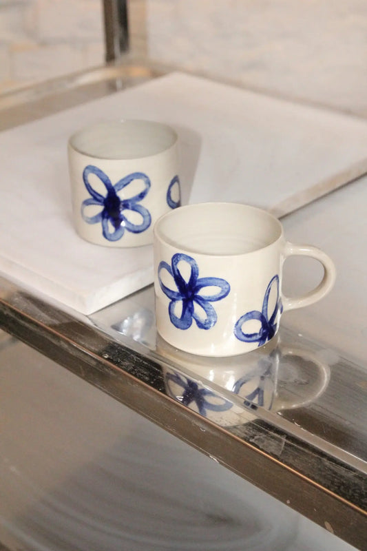 Keramik Kop "Malede Blomster"
