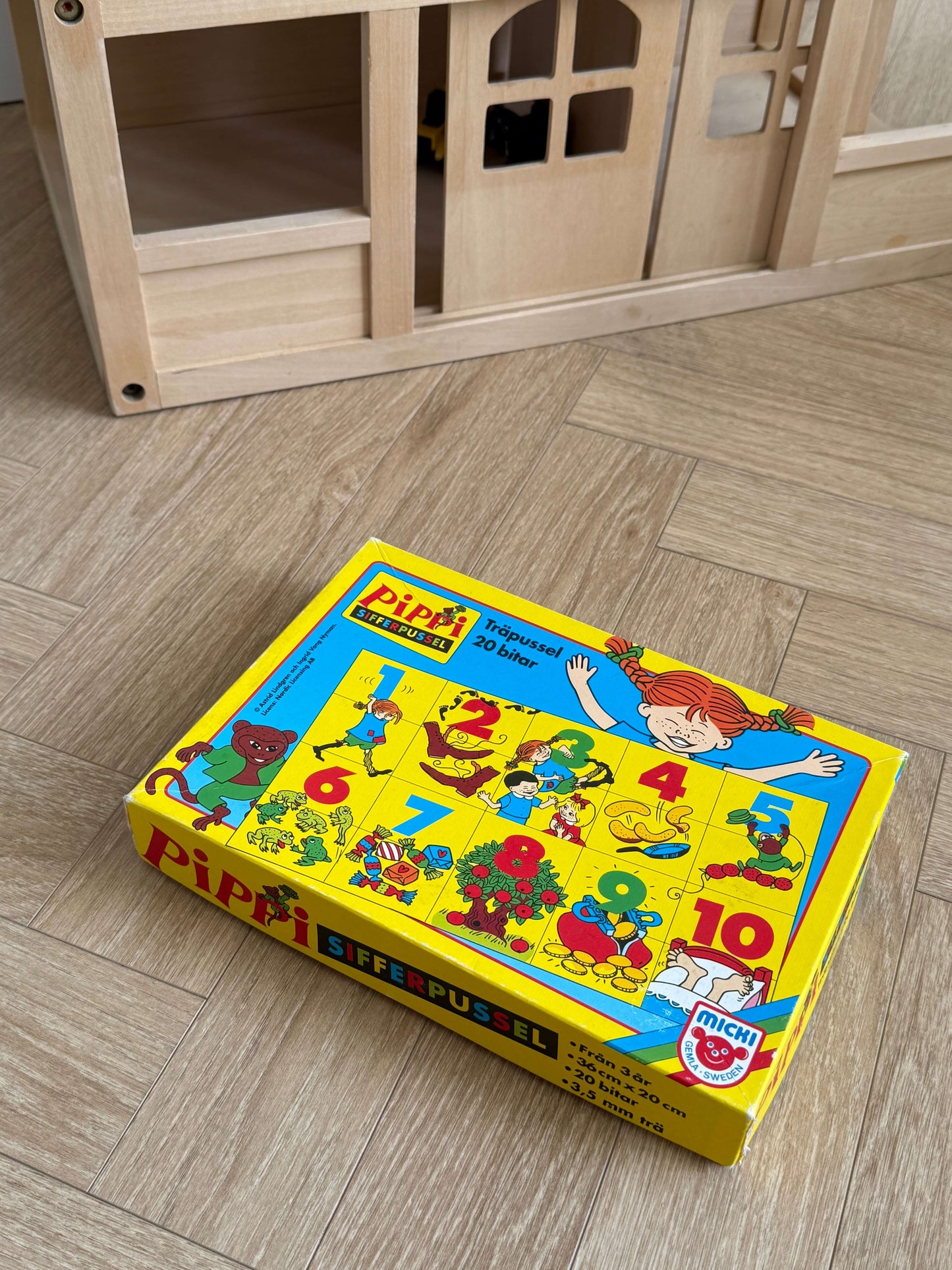 Pippi Langstrømpe puslespil med tal