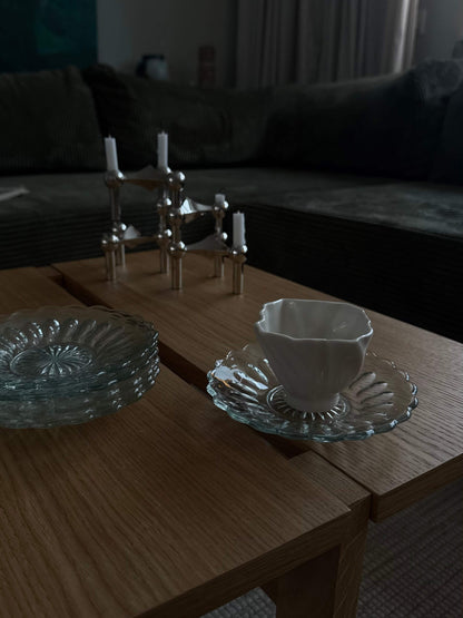 Desserttallerkner i glas