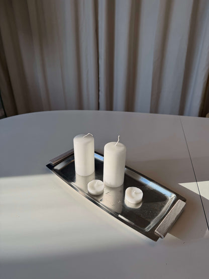 Stålbakke med træhåndtag