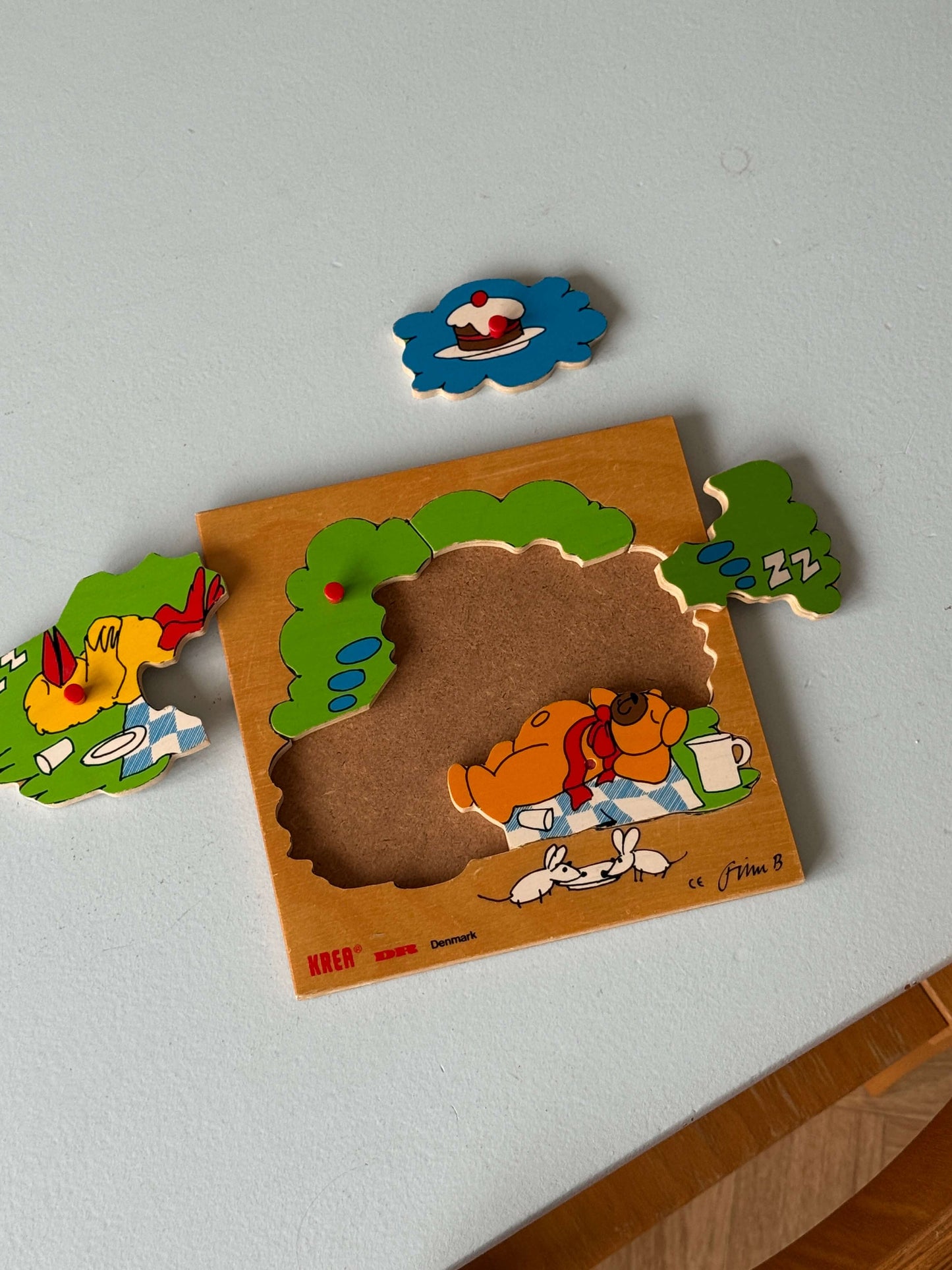 Bamse og Kylling træpuslespil
