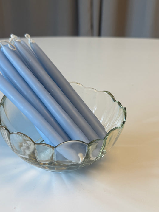 Glasskål i bølget mønster