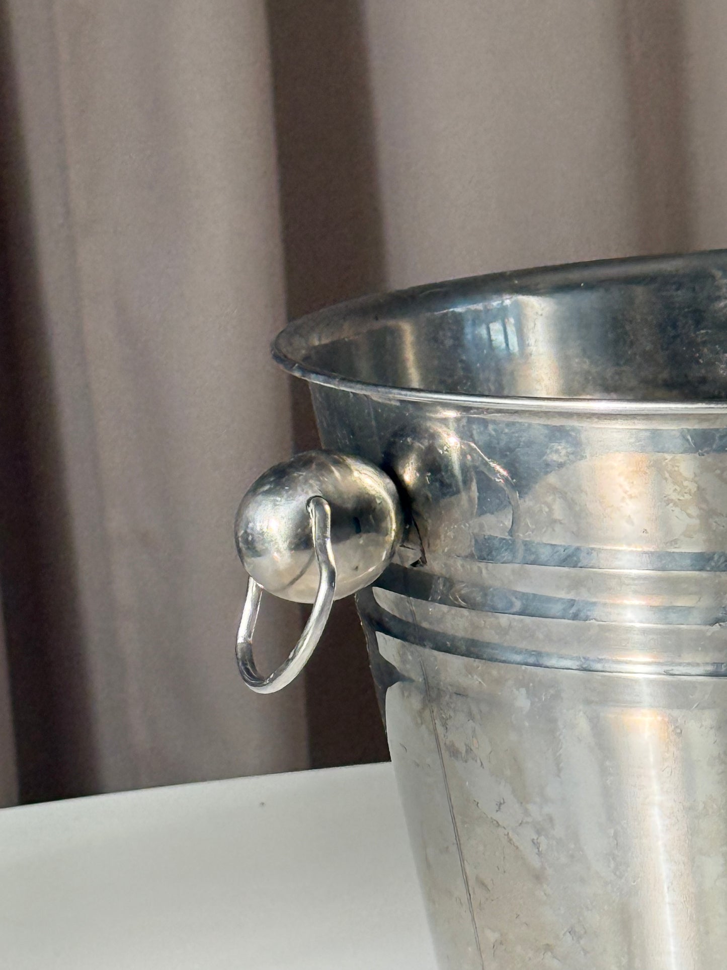 Stor champagne bowl i sølv