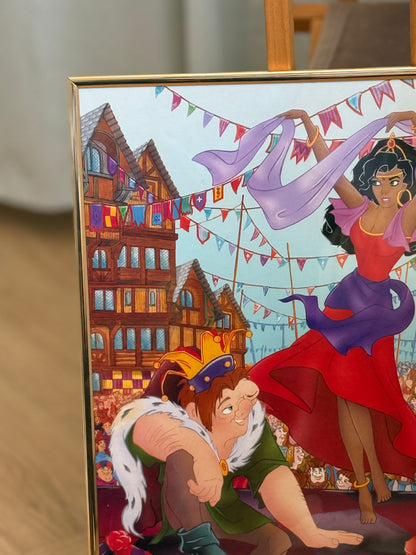 Klokkeren fra Notre Dame plakat med ramme