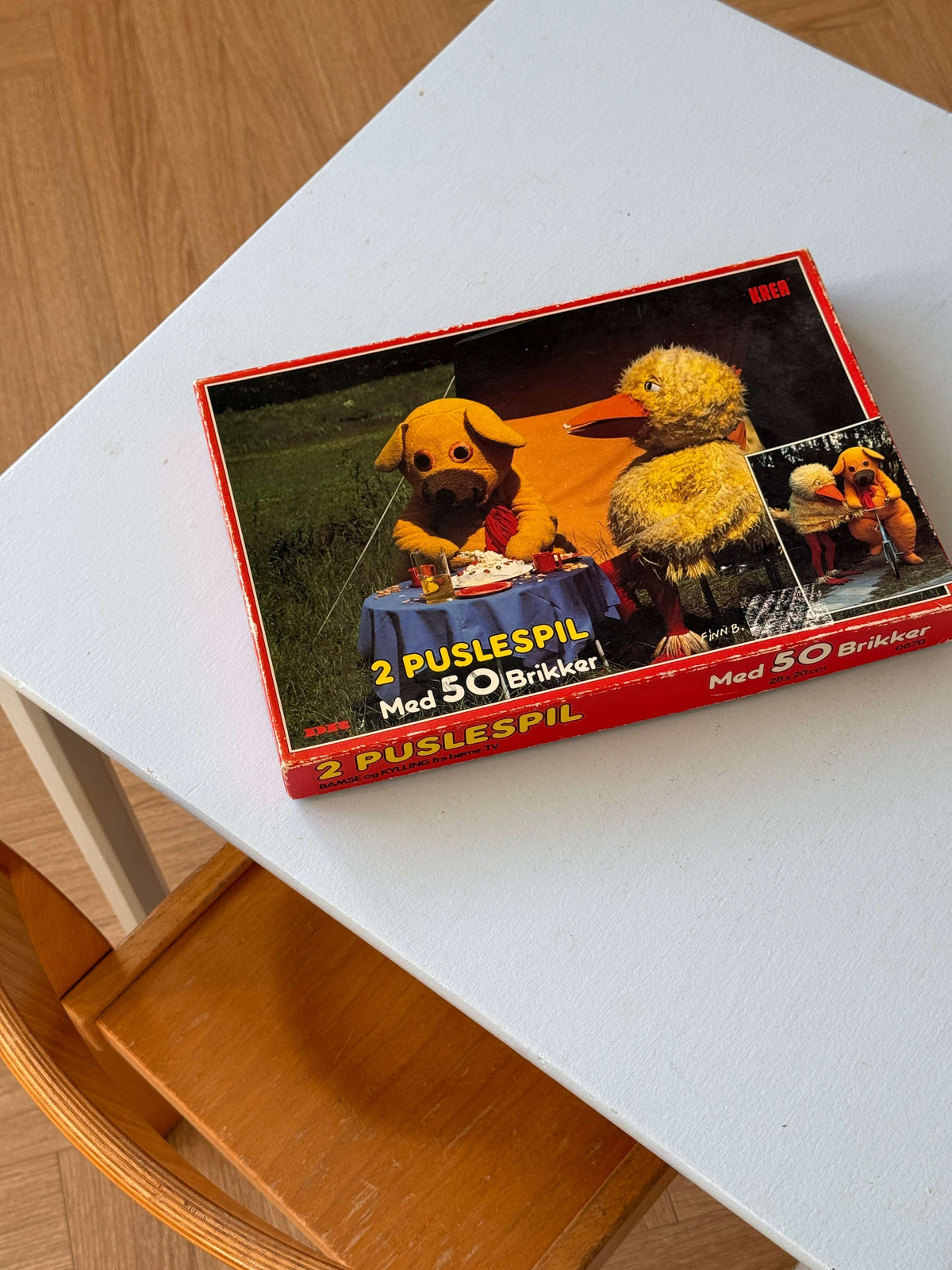 Bamse og Kylling 2-i-1 puslespil – 50 brikker