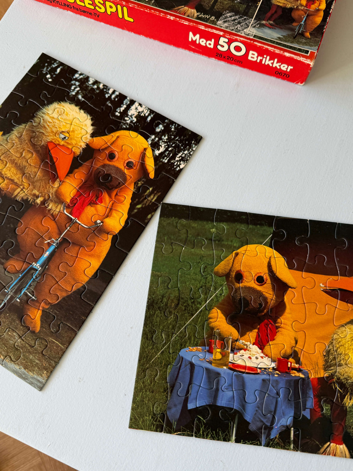 Bamse og Kylling 2-i-1 puslespil – 50 brikker