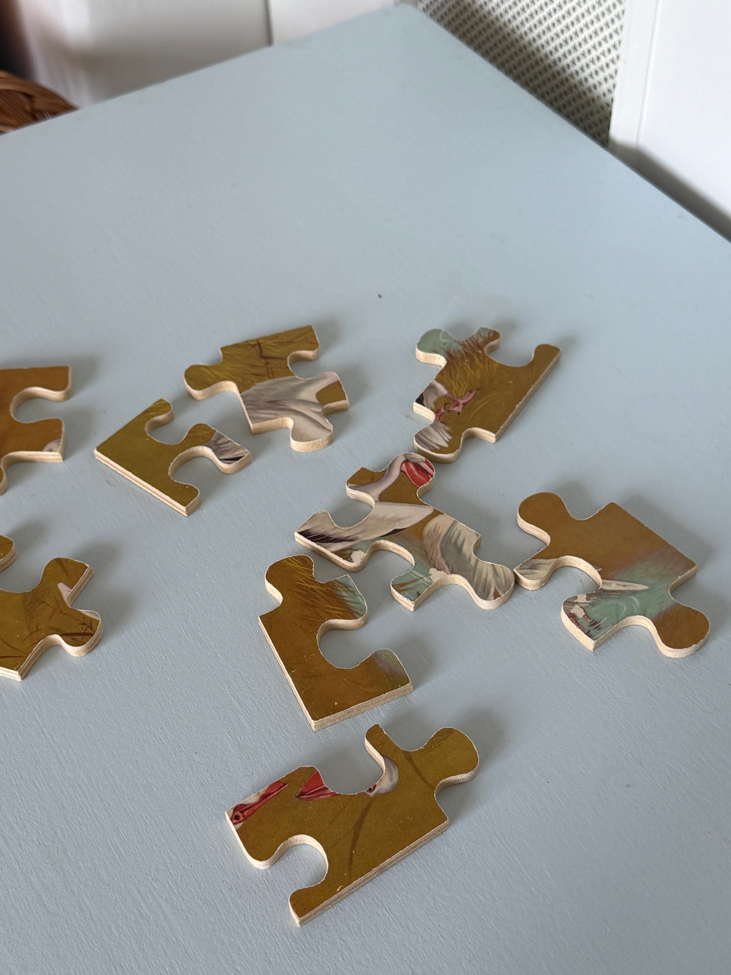 Træpuslespil med fugle