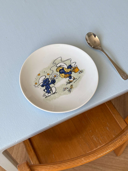 Porcelænstallerken med Smølferne