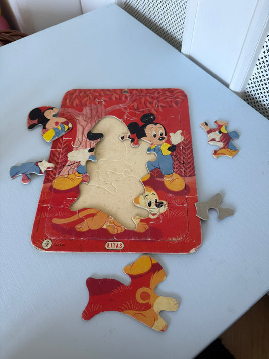 Mickey Mouse puslespil – retro stil
