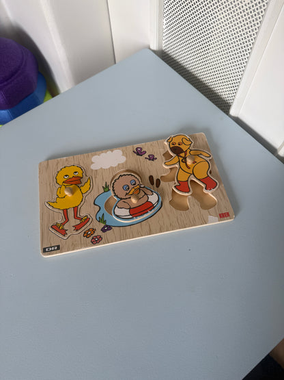 Bamse, Kylling og Ælling træpuslespil