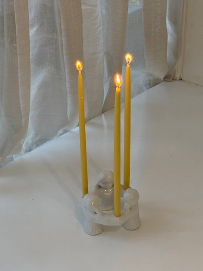 Rund lysestage i porcelæn