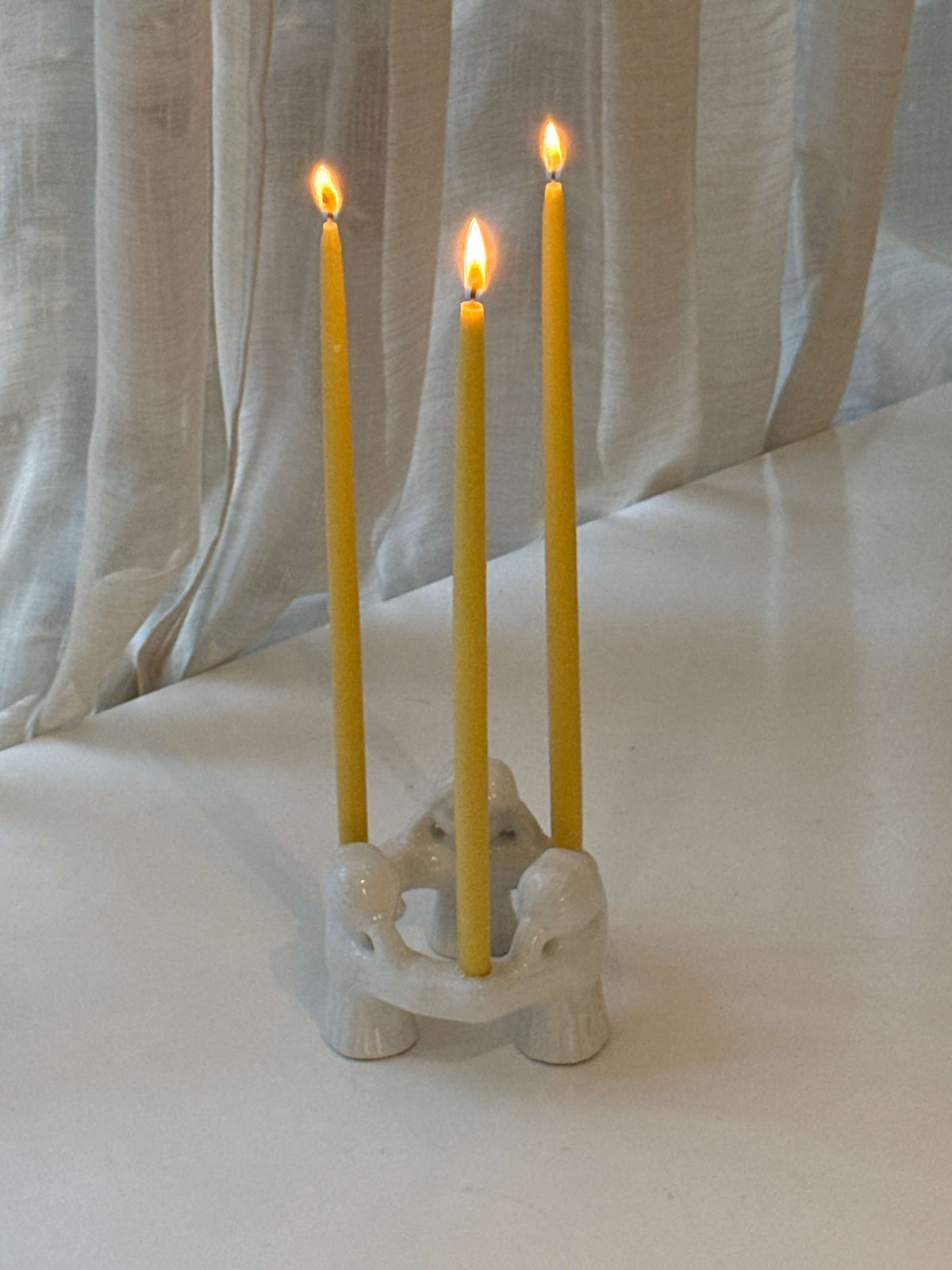 Rund lysestage i porcelæn