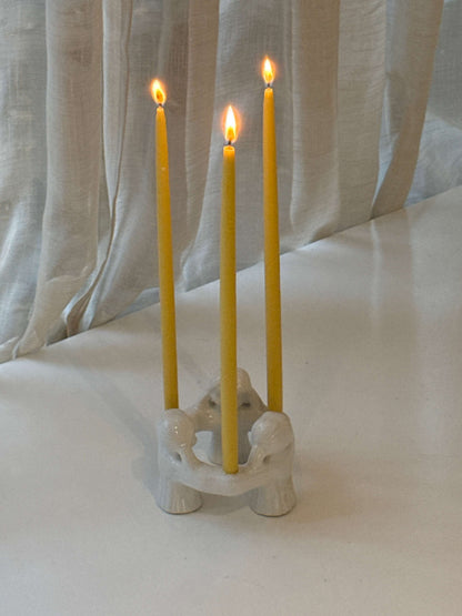 Rund lysestage i porcelæn