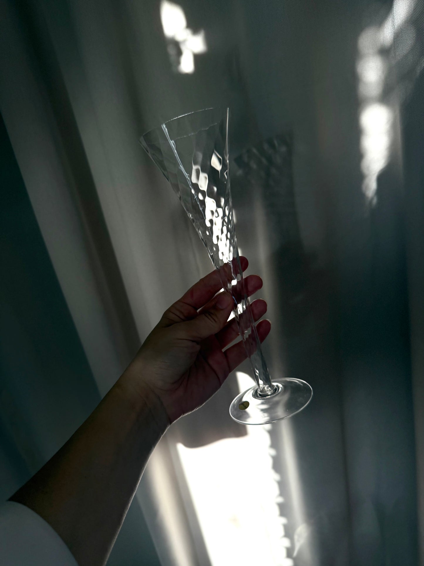 Mundblæste Champagneglas