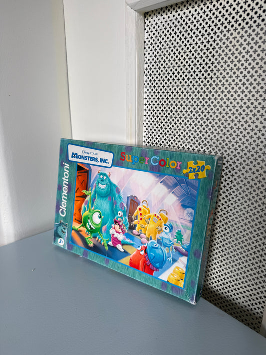 Monsters Inc 2-i-1 puslespil med 20 brikker