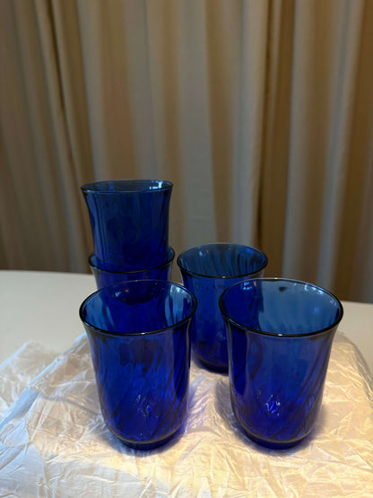 Blå vandglas