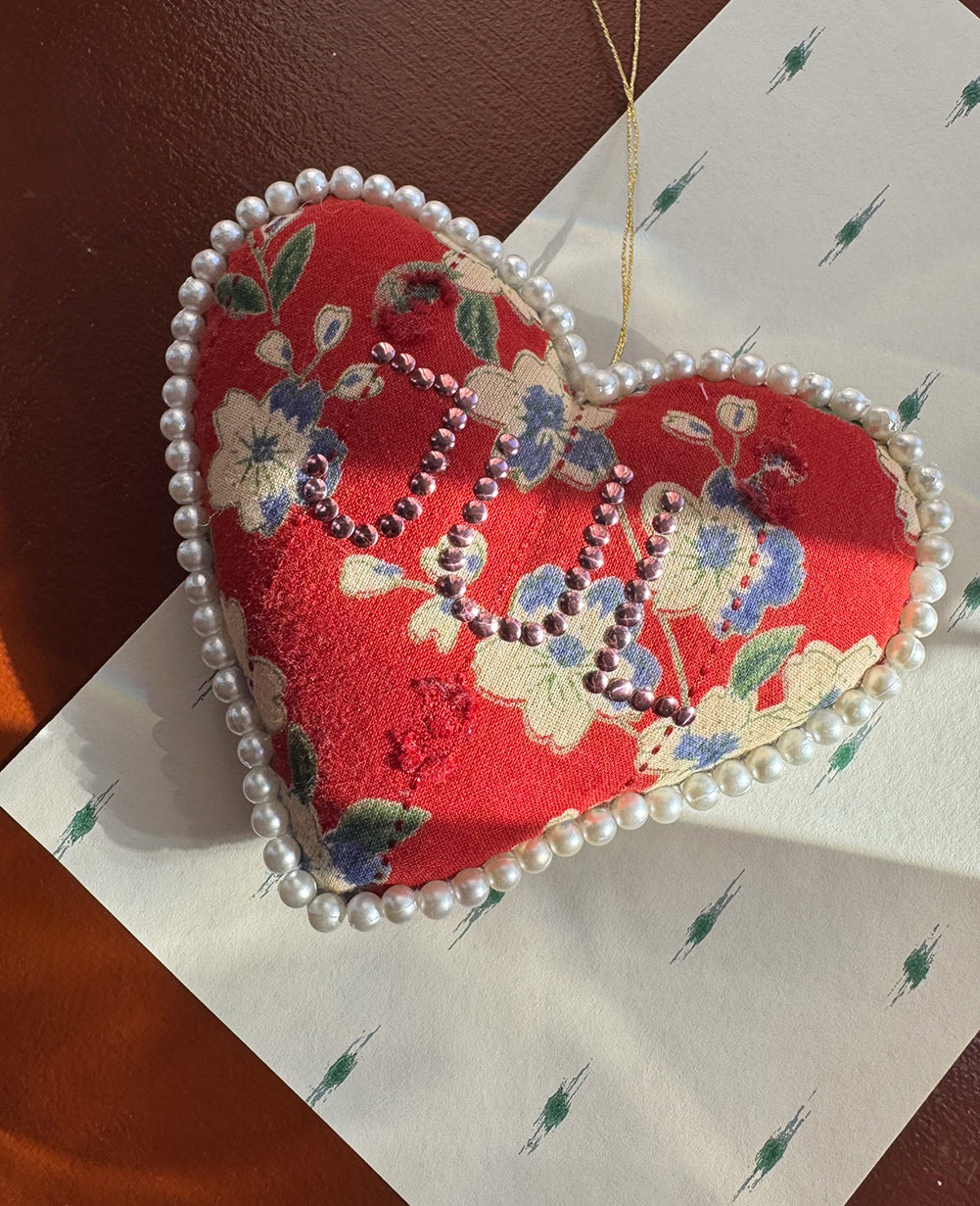 Julehjerte med perler