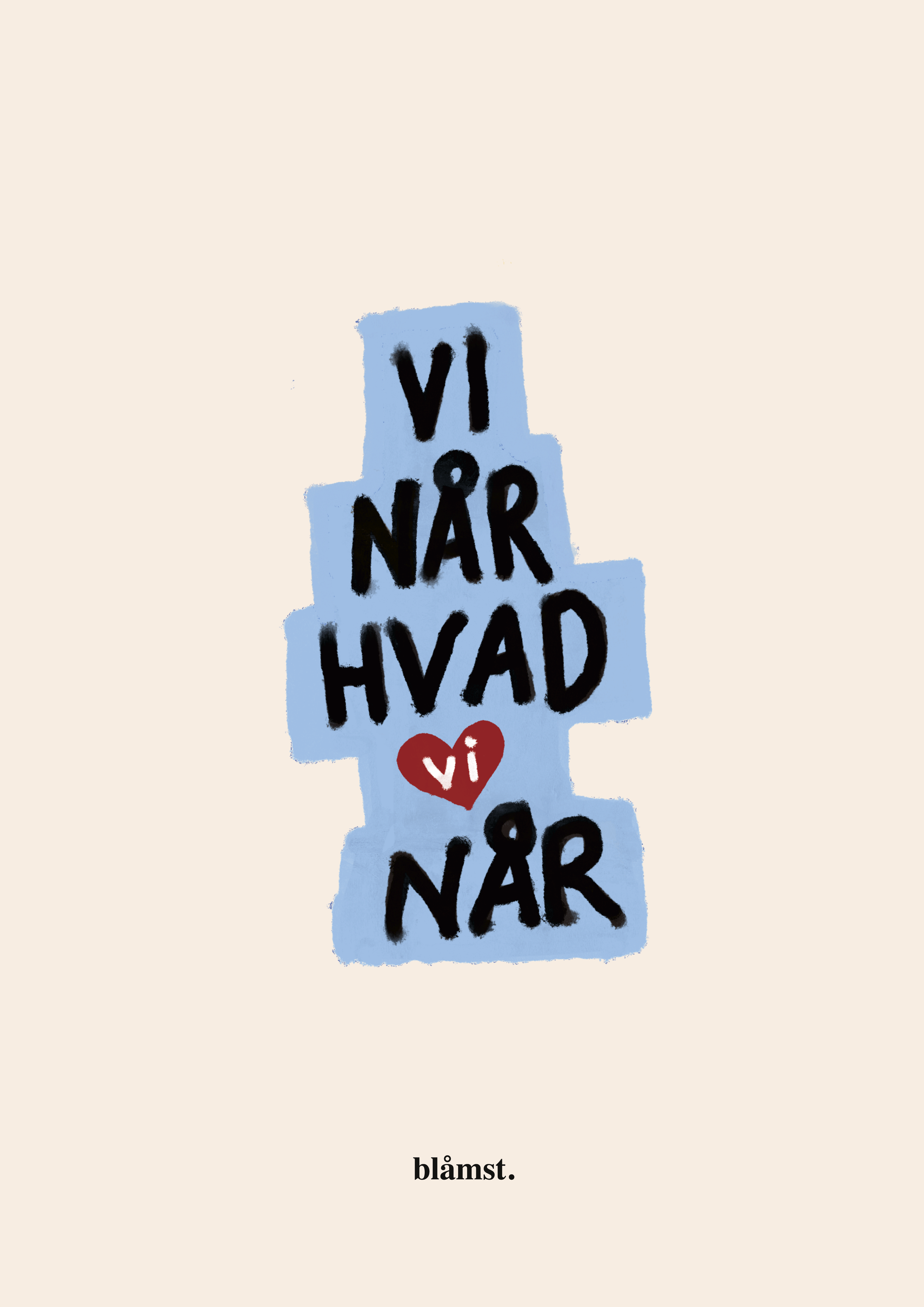 Billedvæg med forskellige Blåmst plakater og kunsttryk