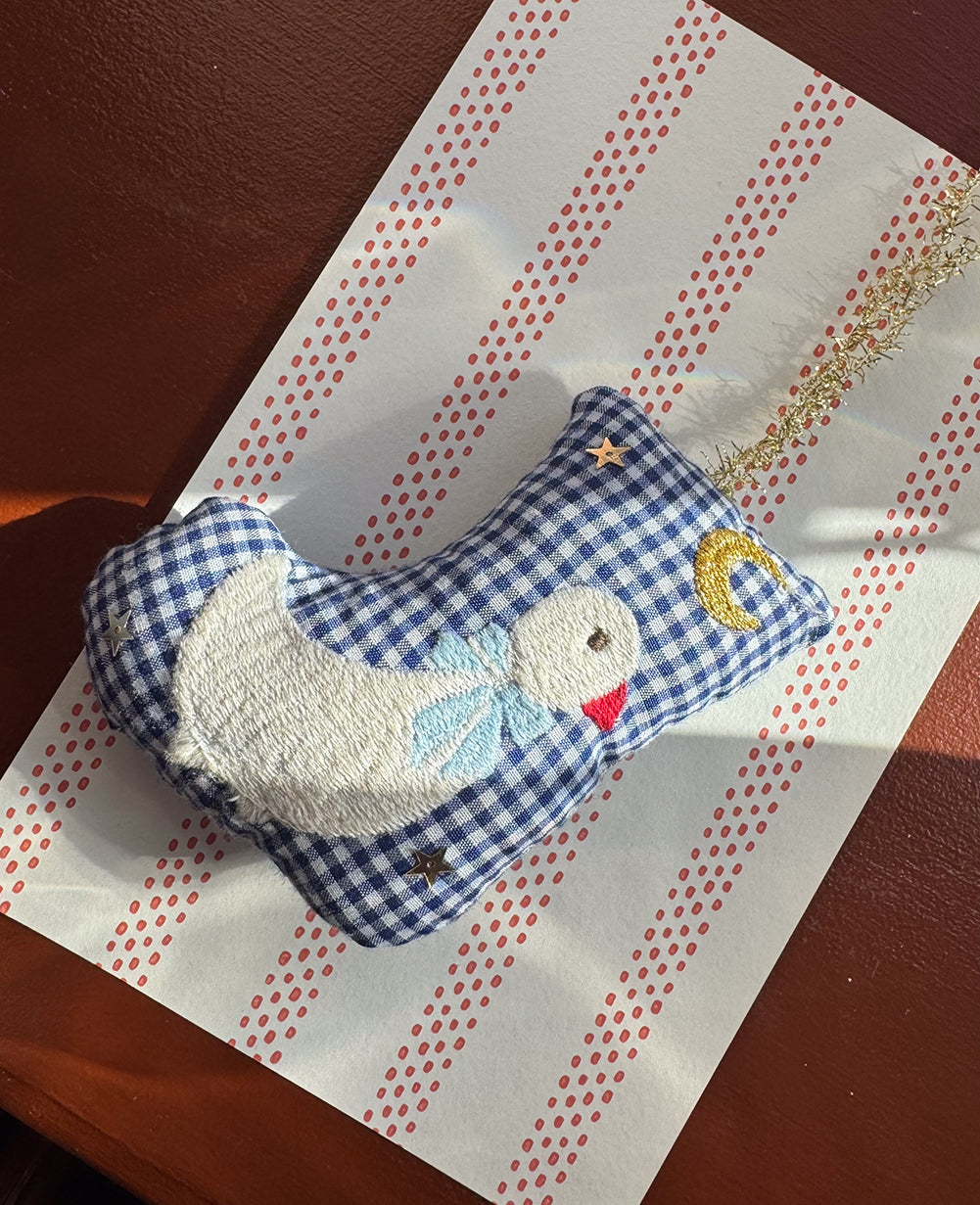 Juleophæng med broderet gås