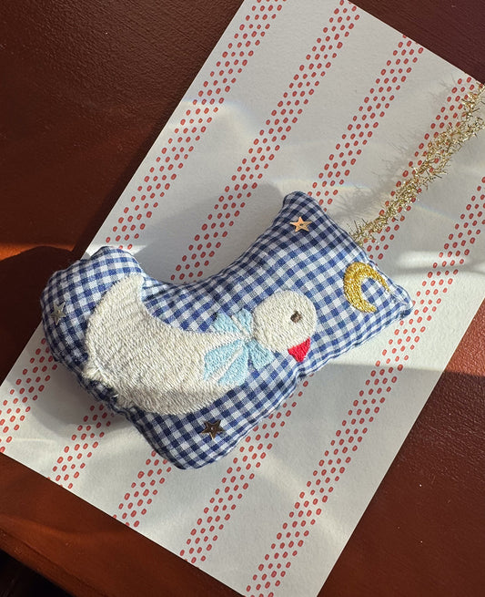 Juleophæng med broderet gås