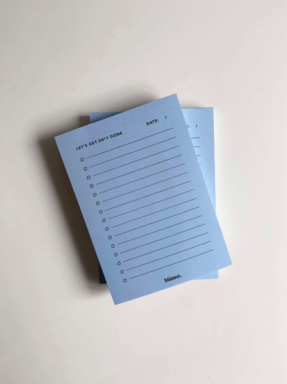 Enkelt To-Do Blok i Blå Nuance – Minimalistisk design til hurtig og effektiv opgavestyring.